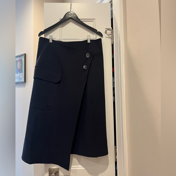 NWT Mijeong Park Navy Button Detailed Wrap Skirt, size Large - Picture 3 of 3